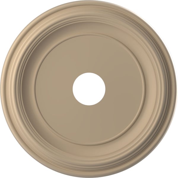 Ekena Millwork Traditional PVC Medallion (Canopies up to 11 1/2"), 19"OD x 3 1/2"ID x 1 1/2"P, Satin Smokey Beige CMP19TRGBE - main